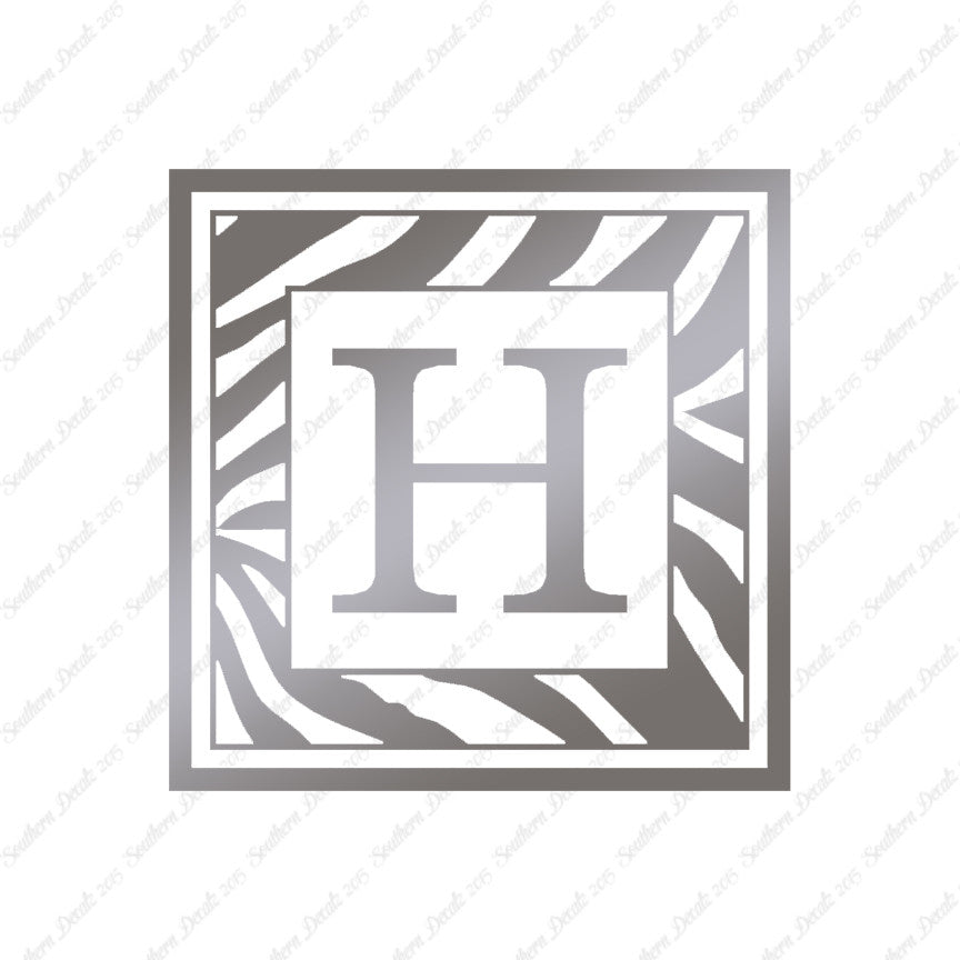 Zebra Decorative H Initial