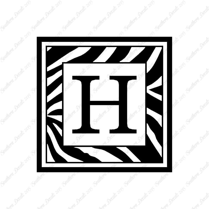 Zebra Decorative H Initial