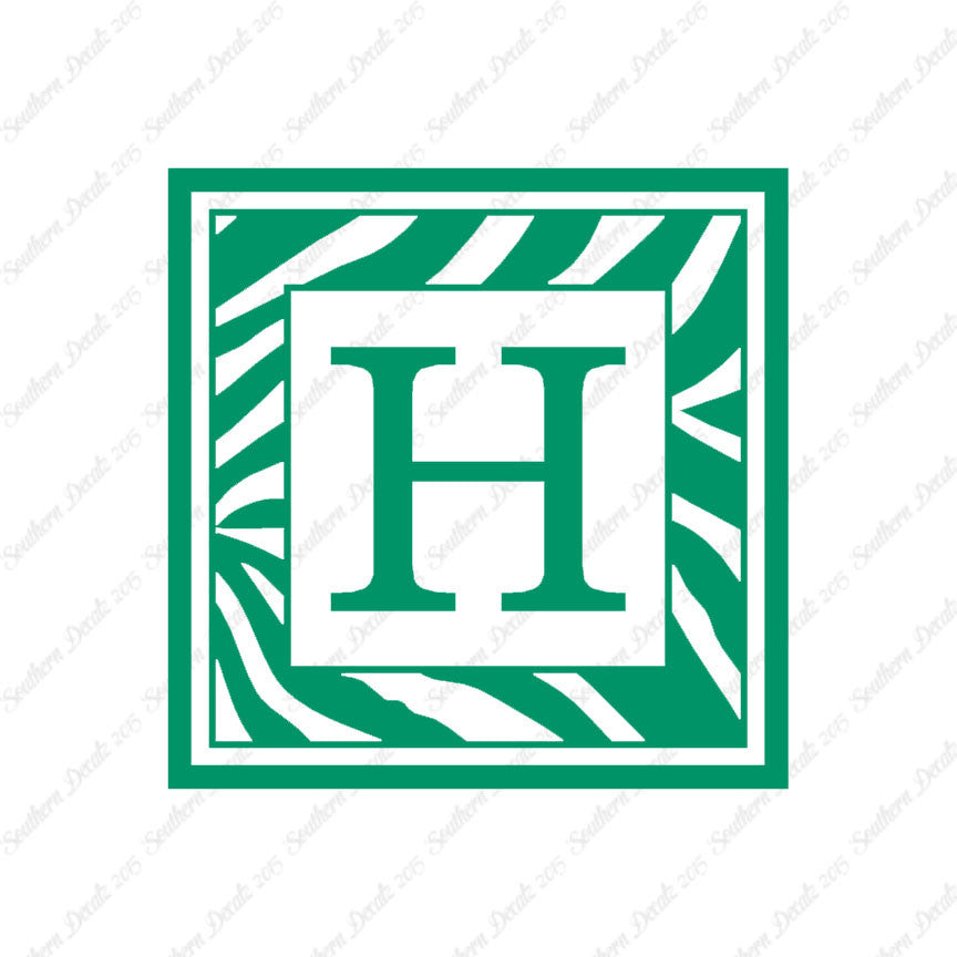 Zebra Decorative H Initial
