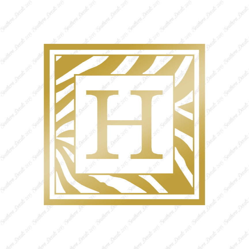 Zebra Decorative H Initial