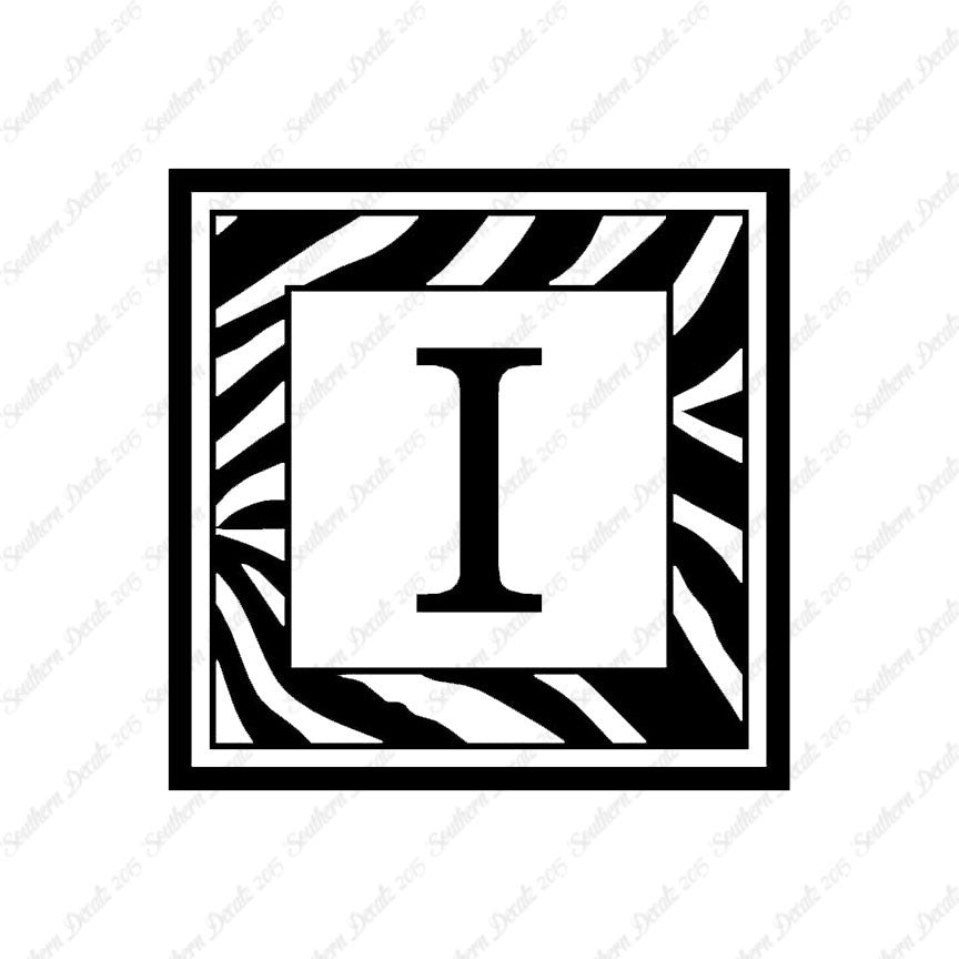 Zebra Decorative I Initial