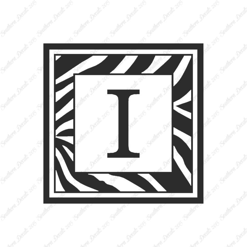 Zebra Decorative I Initial