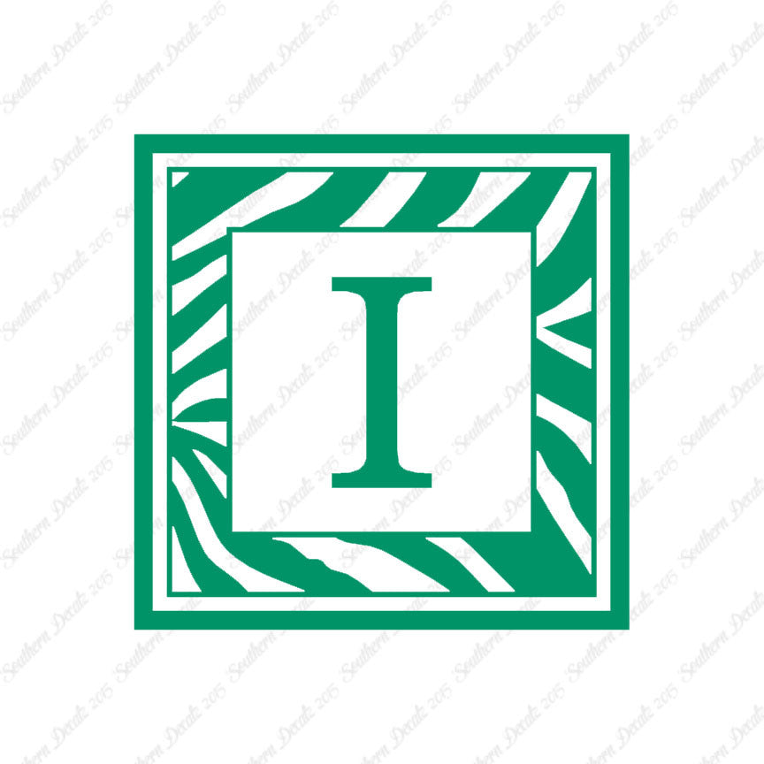 Zebra Decorative I Initial