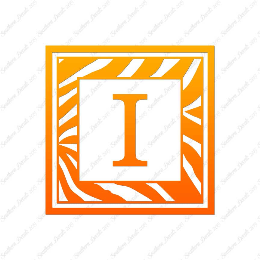 Zebra Decorative I Initial