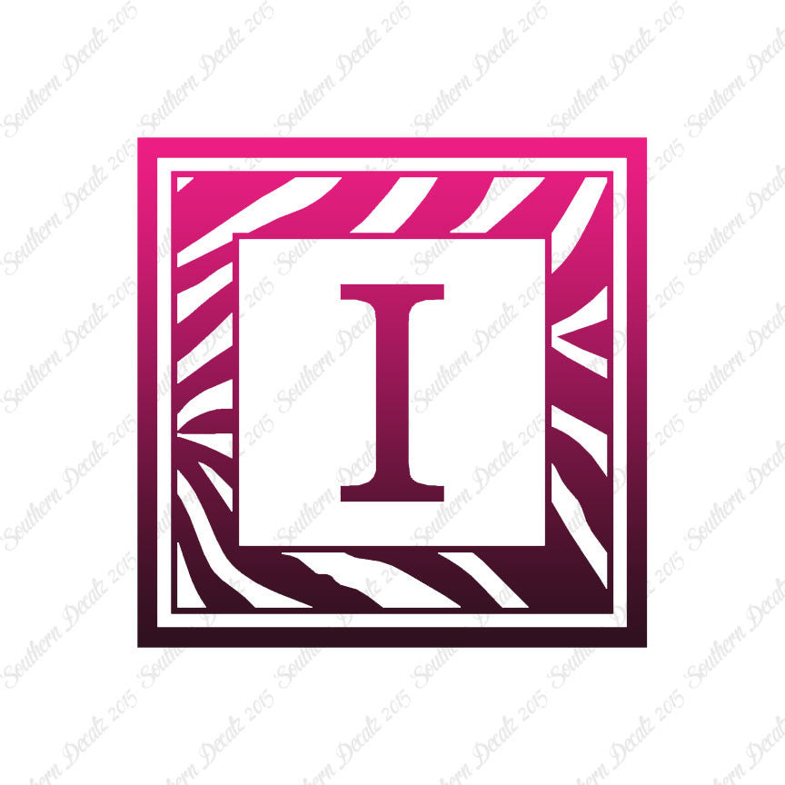 Zebra Decorative I Initial