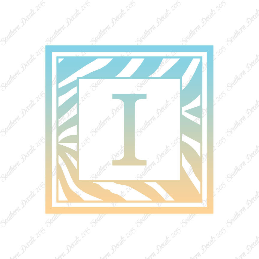 Zebra Decorative I Initial