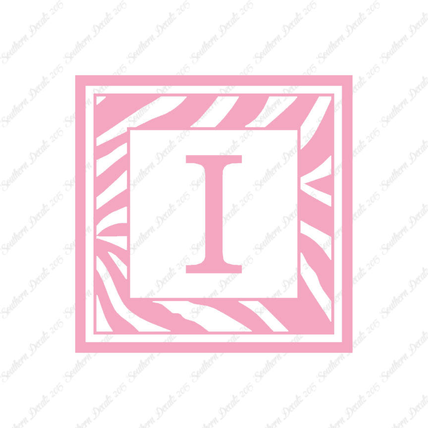 Zebra Decorative I Initial