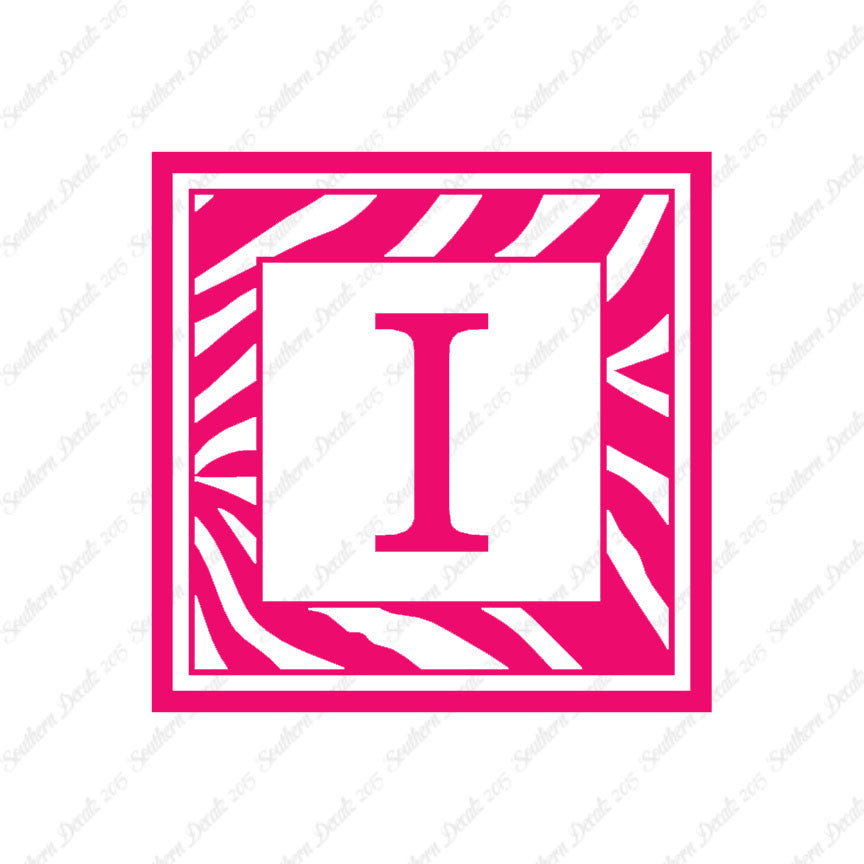 Zebra Decorative I Initial