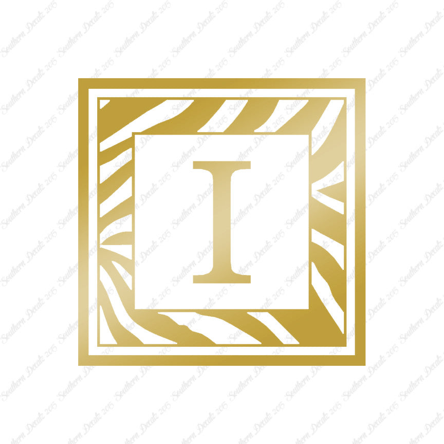 Zebra Decorative I Initial