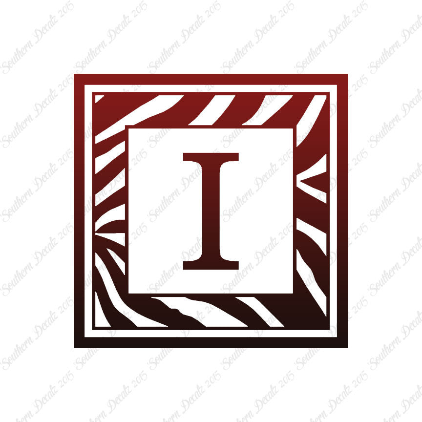 Zebra Decorative I Initial