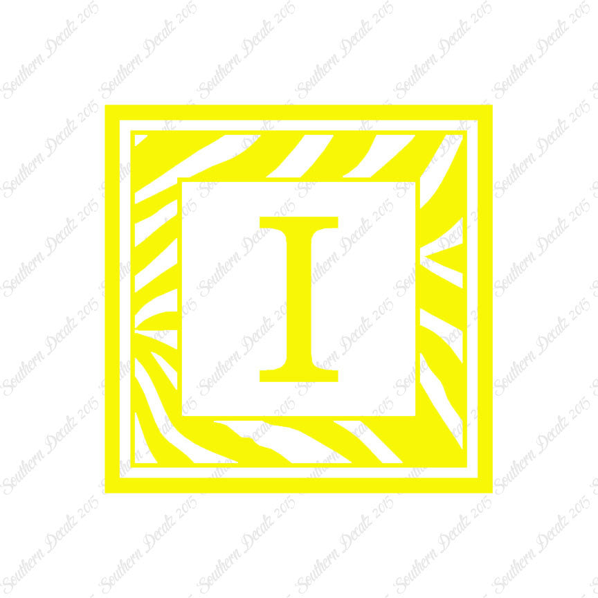 Zebra Decorative I Initial