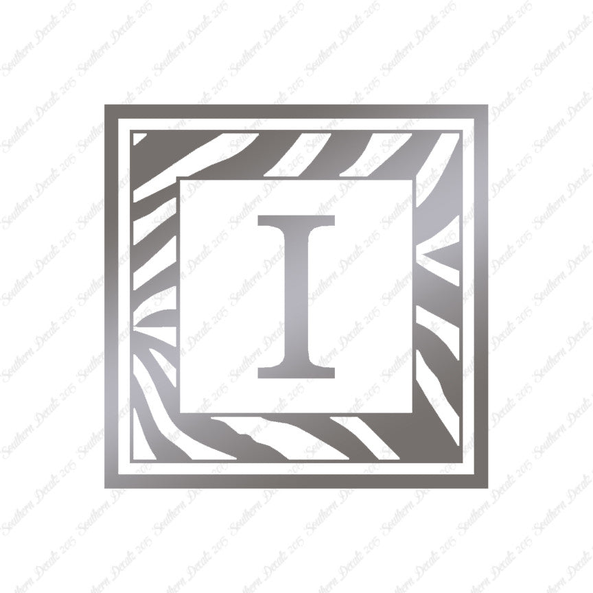Zebra Decorative I Initial