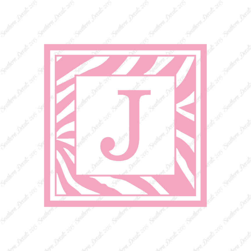 Zebra Decorative J Initial