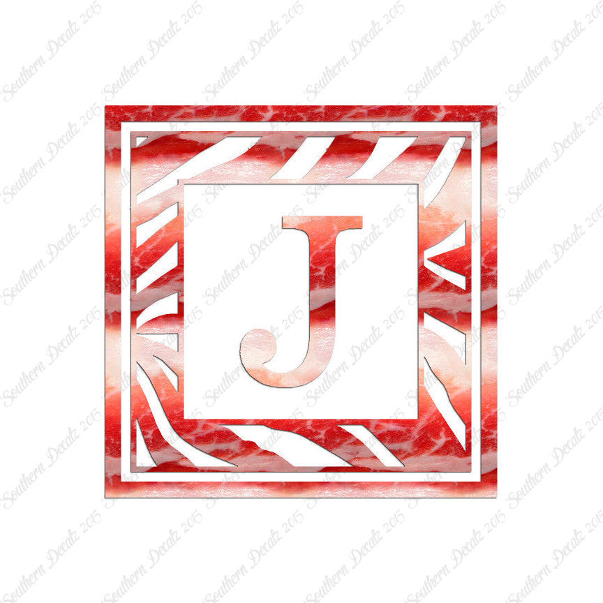 Zebra Decorative J Initial