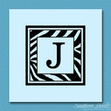 Zebra Decorative J Initial