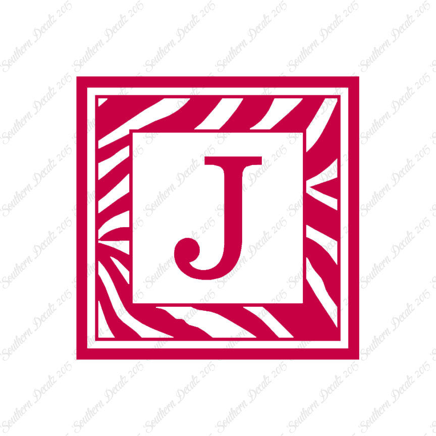 Zebra Decorative J Initial
