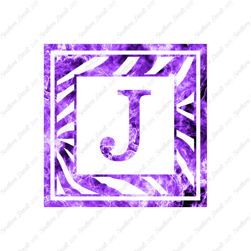 Zebra Decorative J Initial