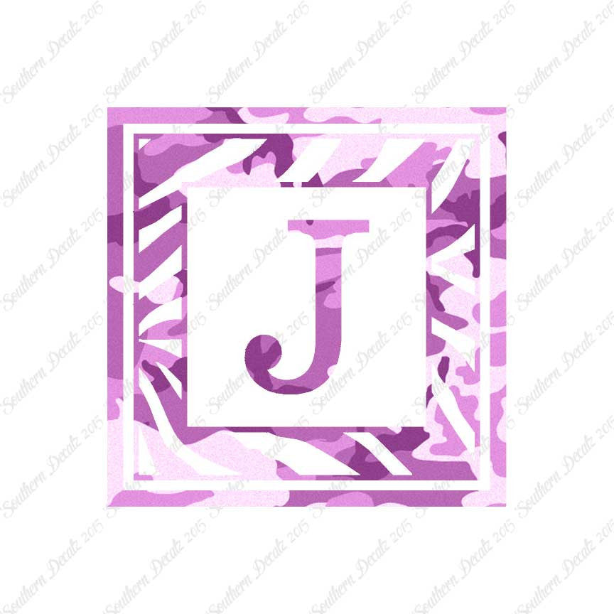 Zebra Decorative J Initial