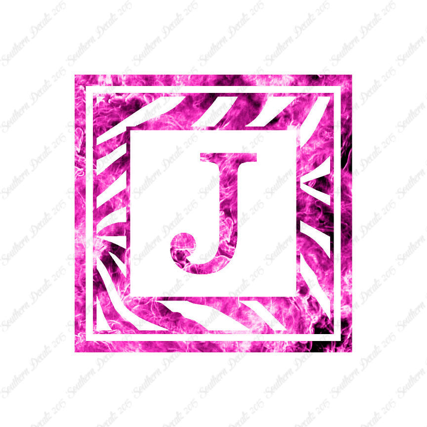 Zebra Decorative J Initial