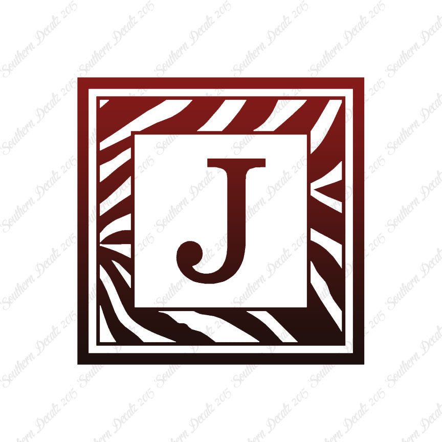 Zebra Decorative J Initial