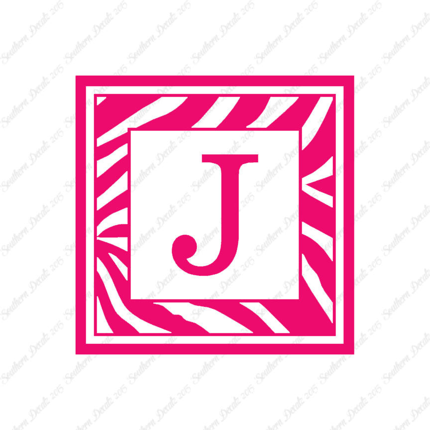 Zebra Decorative J Initial