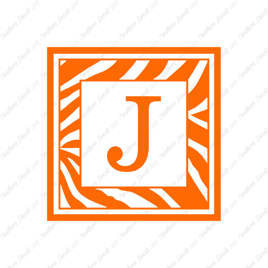 Zebra Decorative J Initial