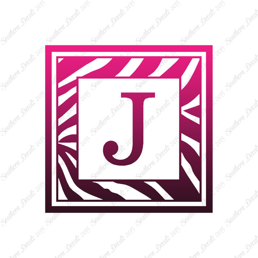 Zebra Decorative J Initial