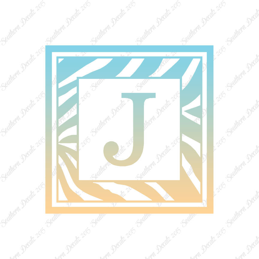 Zebra Decorative J Initial