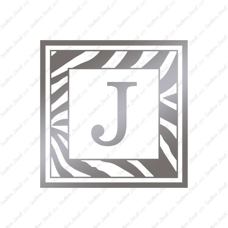 Zebra Decorative J Initial