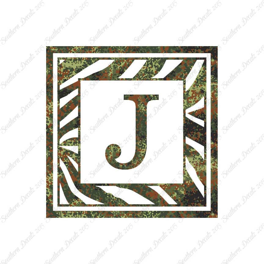 Zebra Decorative J Initial