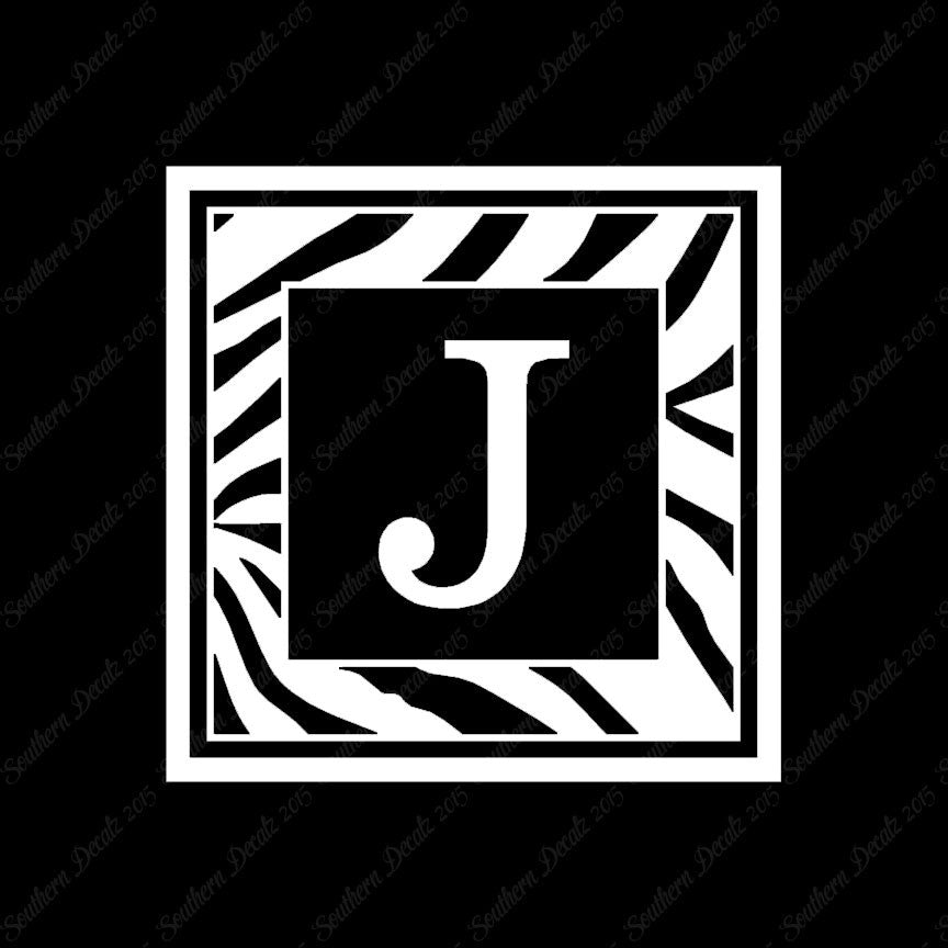 Zebra Decorative J Initial