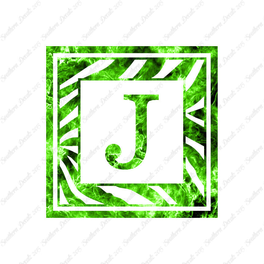 Zebra Decorative J Initial