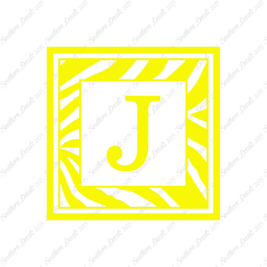 Zebra Decorative J Initial