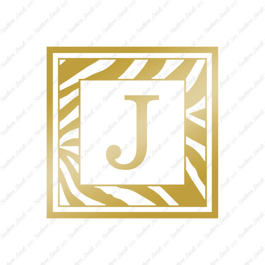 Zebra Decorative J Initial