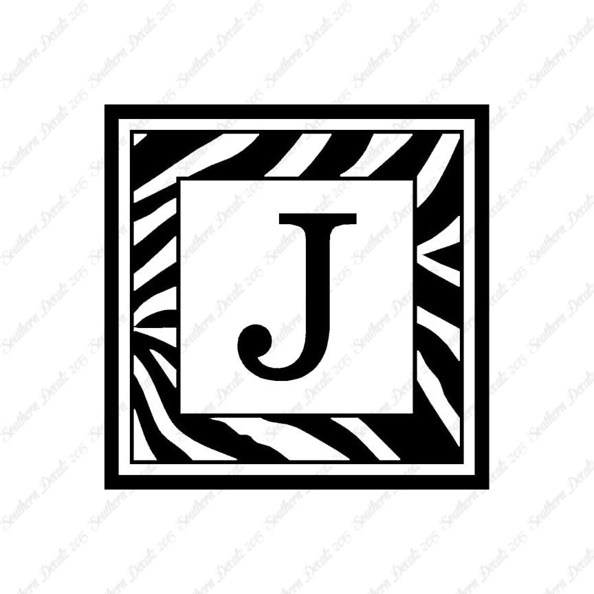 Zebra Decorative J Initial
