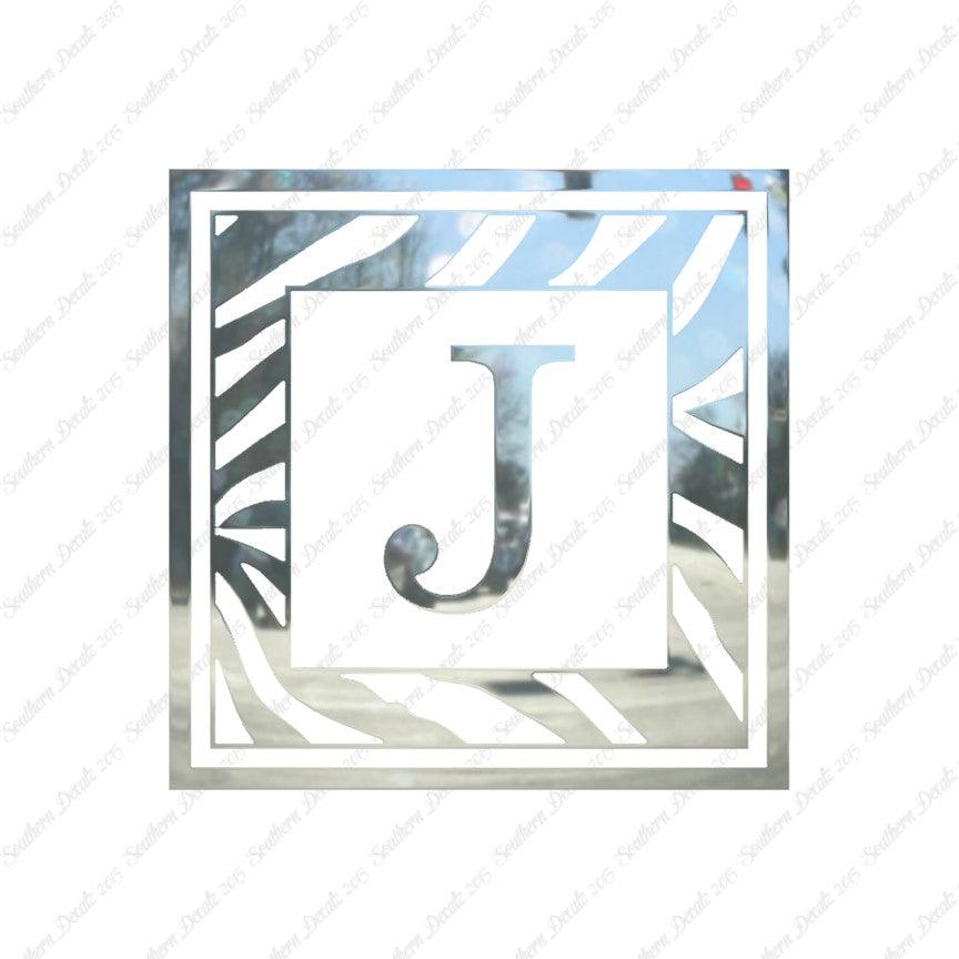Zebra Decorative J Initial
