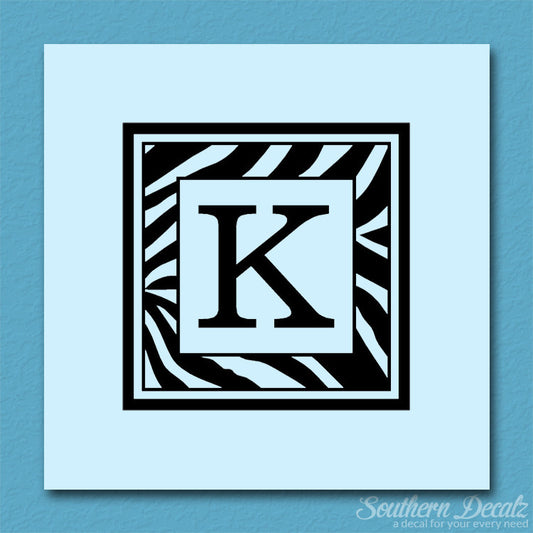 Zebra Decorative K Initial