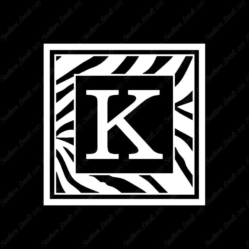 Zebra Decorative K Initial