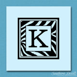 Zebra Decorative K Initial