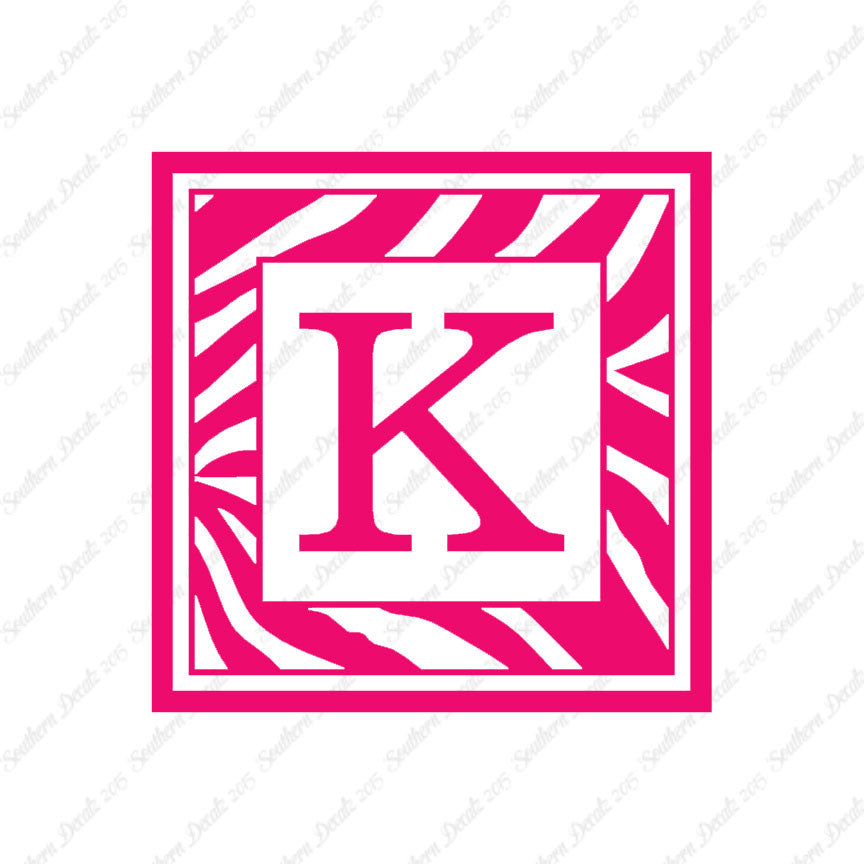 Zebra Decorative K Initial