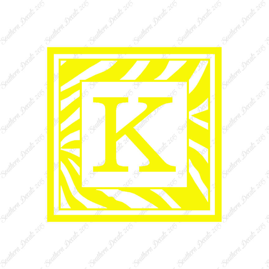 Zebra Decorative K Initial