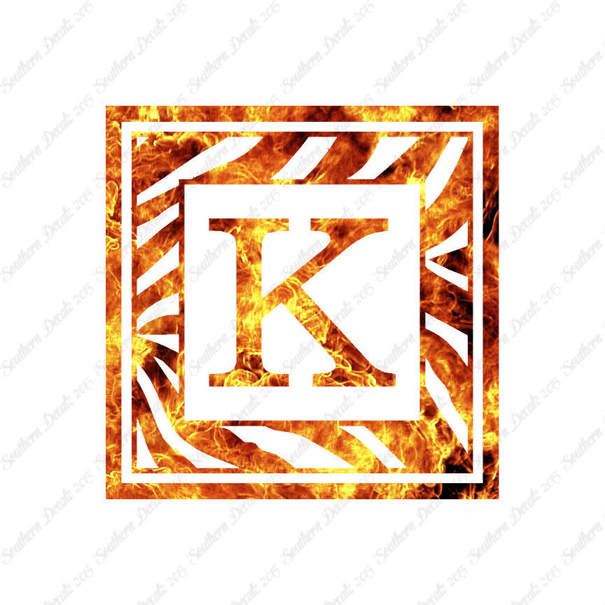 Zebra Decorative K Initial