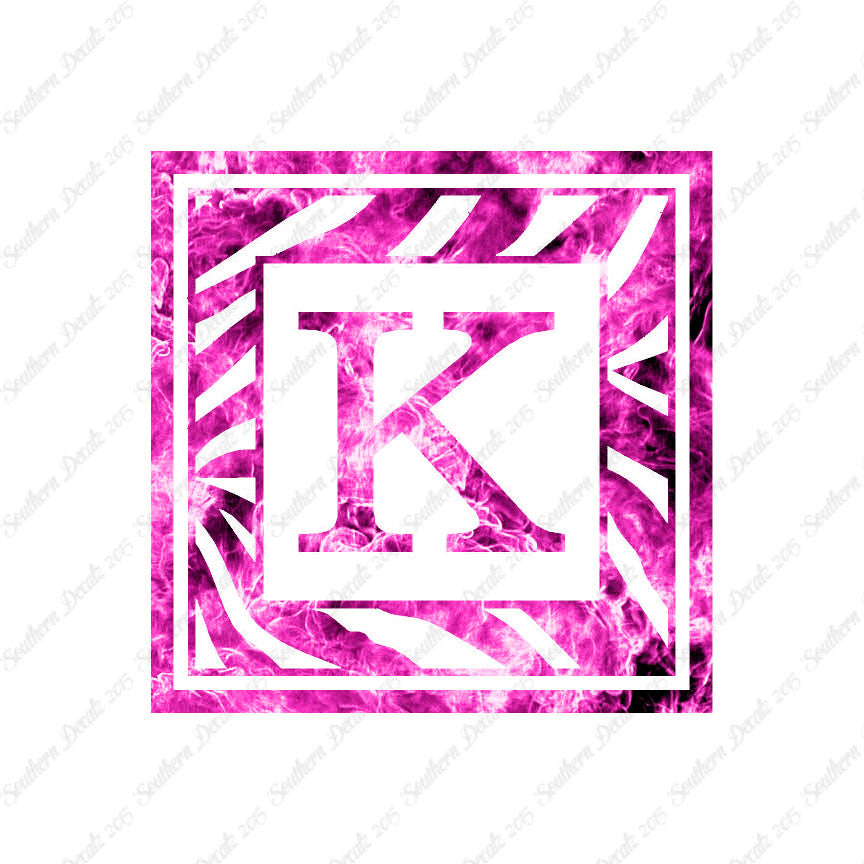 Zebra Decorative K Initial
