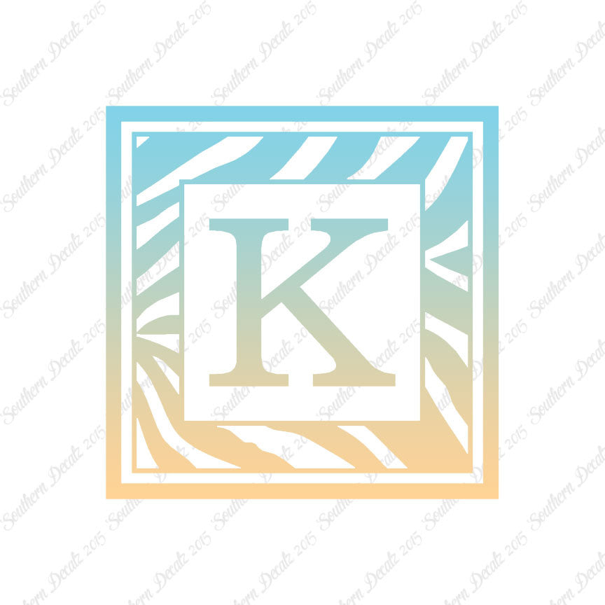 Zebra Decorative K Initial