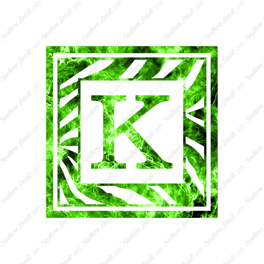 Zebra Decorative K Initial