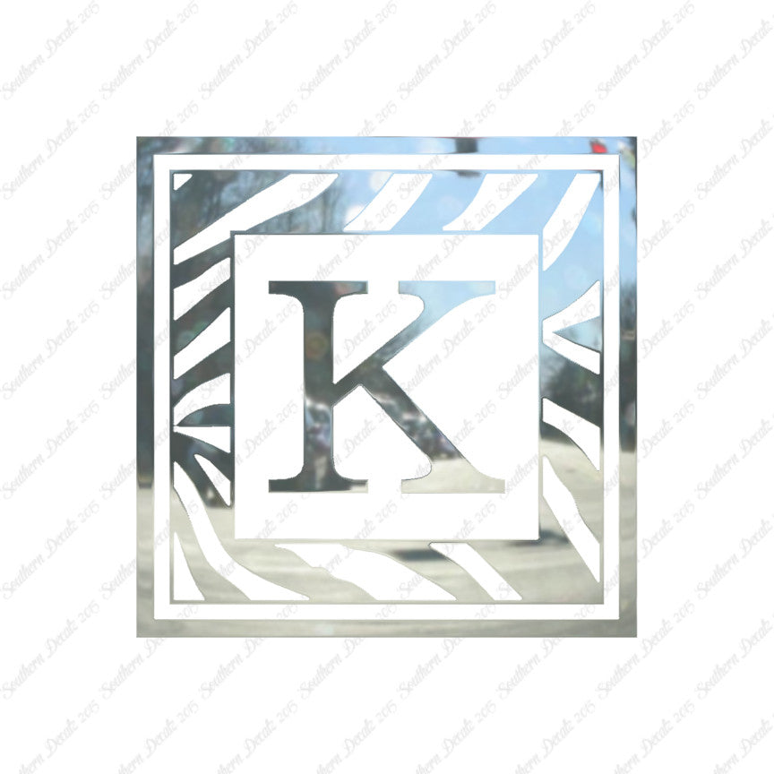 Zebra Decorative K Initial