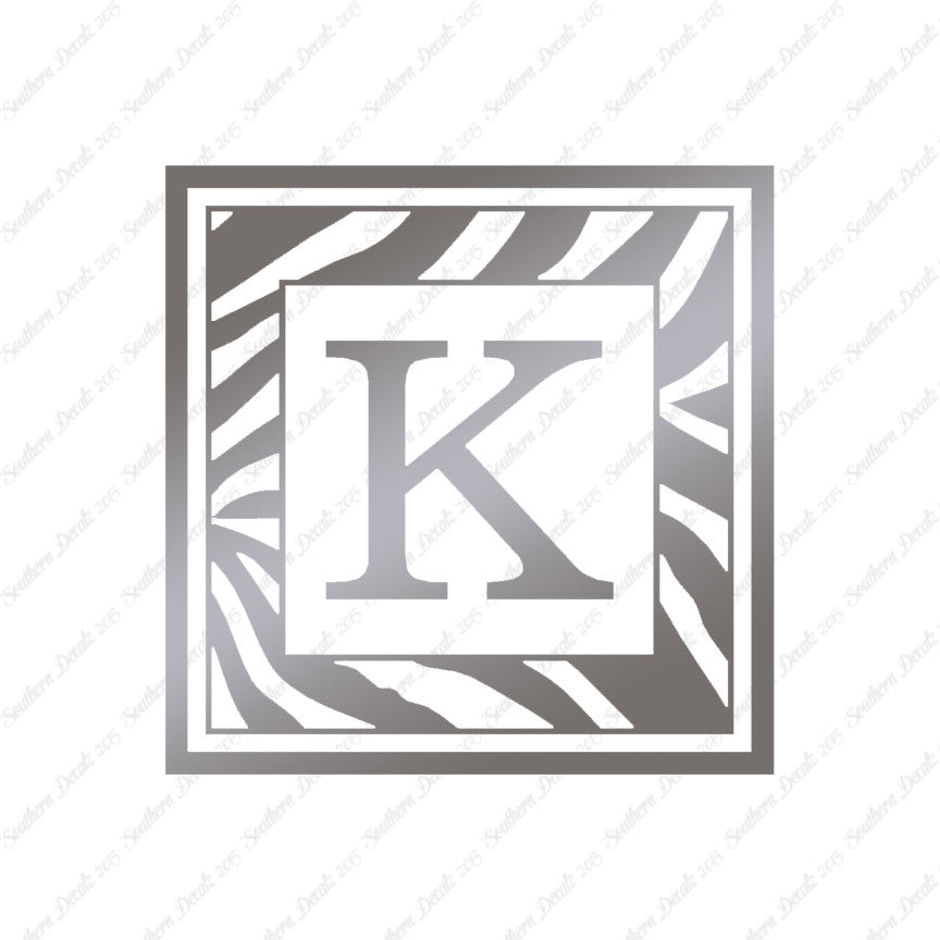 Zebra Decorative K Initial
