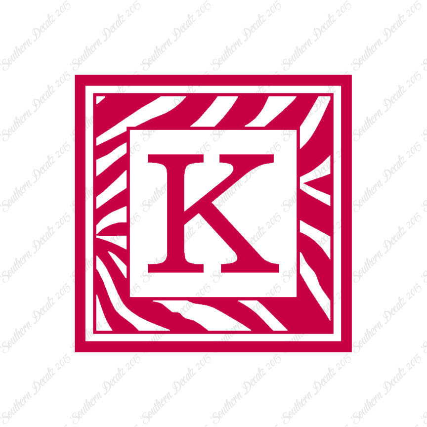 Zebra Decorative K Initial