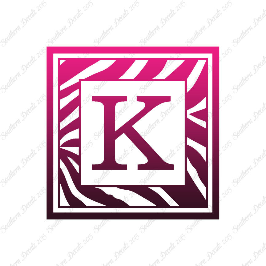 Zebra Decorative K Initial
