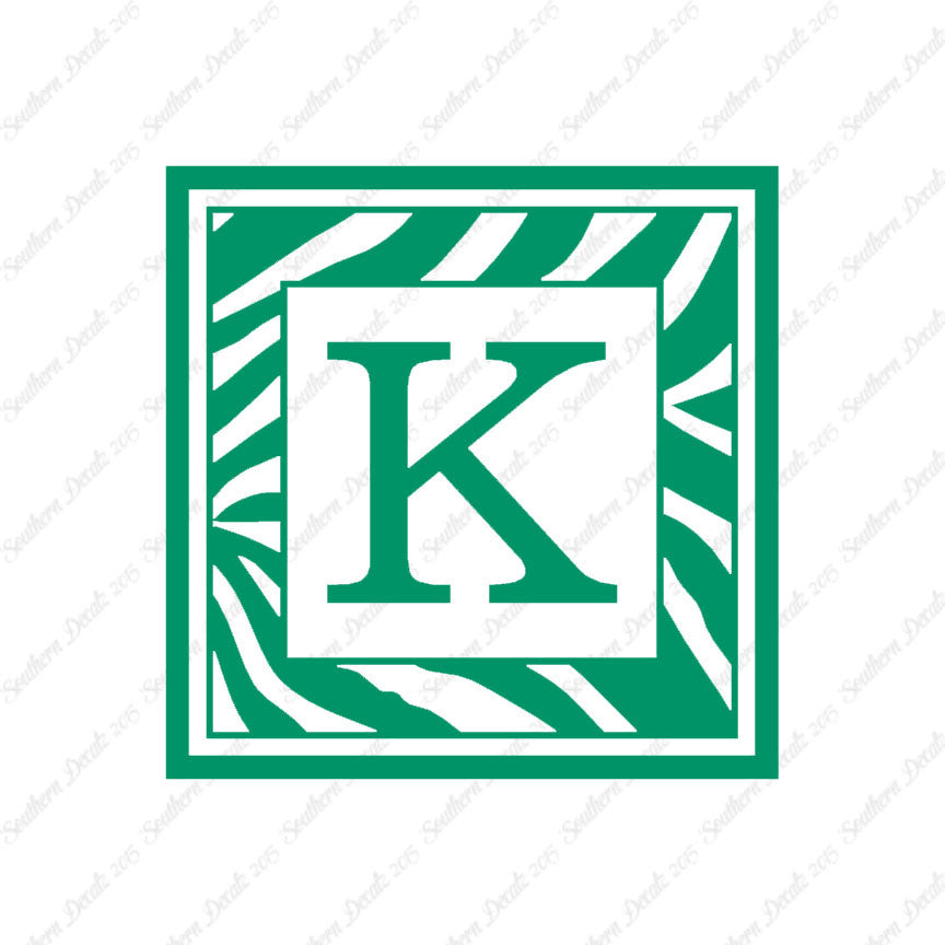 Zebra Decorative K Initial